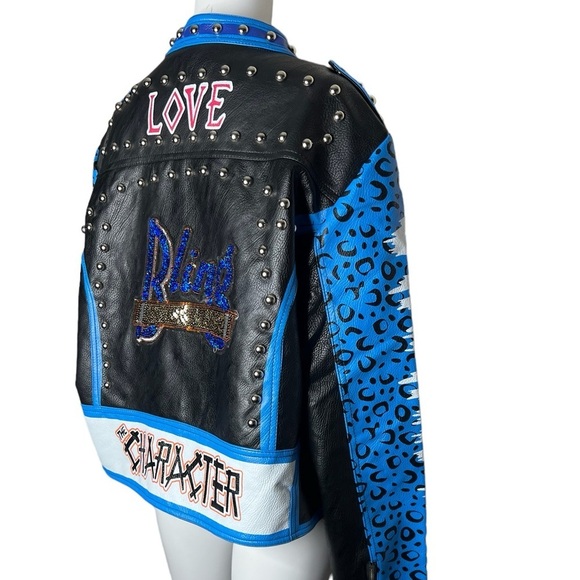 For Her NYC Women’s Studded Bling Moto Jacket - Picture 6 of 16